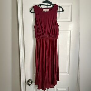 LOFT Rich Red Maxi Dress with tassel detail